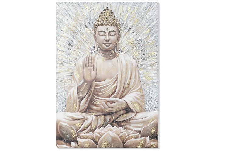 CUADRO LIENZO MDF 70X3X100CM BUDA VERDE AGUA